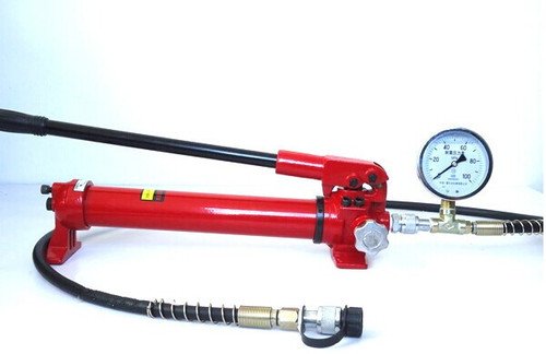 Gowe - Pompa idraulica a mano con manometro, pompa idraulica manuale