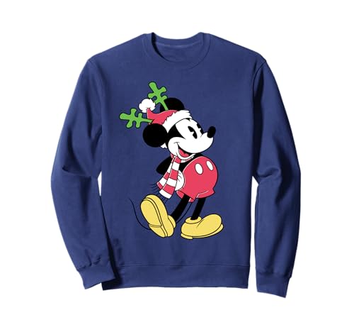 Sweatshirt Disney Holiday Antler Mickey pull de Noël élégant à manches longues