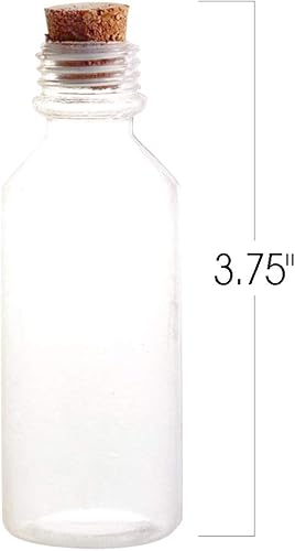 Miniatura 3 de ArtCreativity Botellas de plástico de arena con corchos, paquete de 24 recipientes transparentes de 2 onzas para arte de arena, mensaje en una