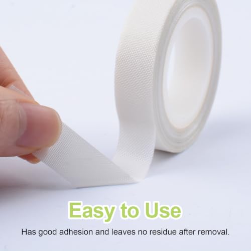 Image of Curtain Glide Tape, 2 Rolls Self-Adhesive Teflon Fabric Tape, Noise & Friction Reduction Slide Tapes for Curtain Ring, Wood Drawer (White)