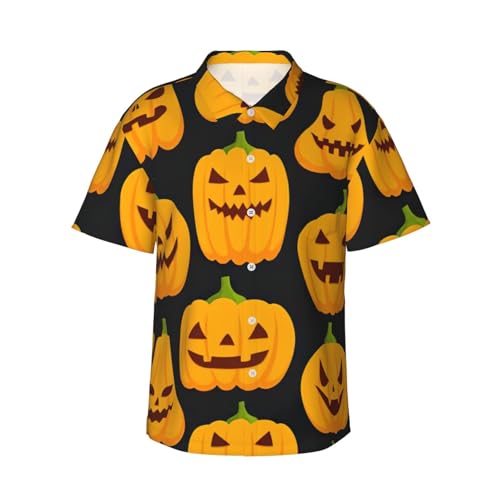 Chemises de plage et short d'été décontracté EdWal avec imprimé citrouille Halloween