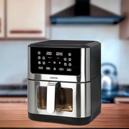 Miniatura 7 de Jocca - Freidora De Aire 8l Con Ventana, Pantalla Táctil Led, 1800w, 10 Programas, Color Plata