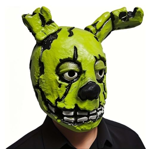 Spookletronics Spring Bonnie Latex Full Head Mask Halloween Animal Costume Accessory Cosplay Party Mask