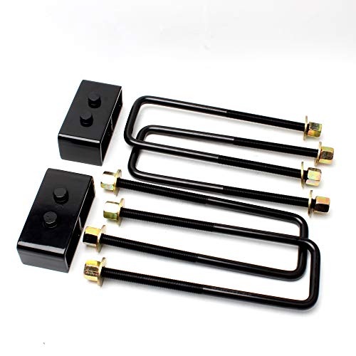 LHE 2'' Rear Leveling Lift Kit Lift Block with U Bolts Compatible for 2004-2020 Ford F150 2WD 4WD