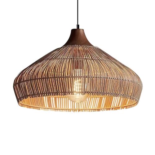 Lanterne suspendue au plafond de style tropical en rotin de ferme pour bar et maison