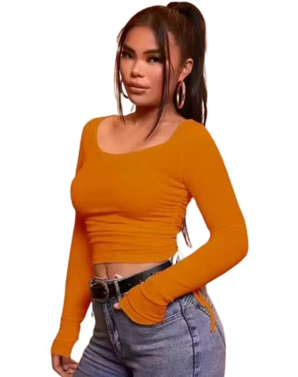 Deepawali Creations for Women Crop Tie Top and Tunic | Stretchable Polyester Long Sleeve Stylish Casual Wear - Review, Price and Buying Guide