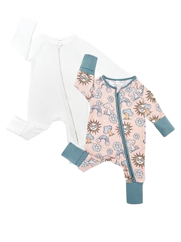 Image of Bow Dream Baby Bamboo Rayon Romper Girl Footless Viscose Newborn Infant Footie Outfits Mitten Cuffs Toddler Boy Clothes