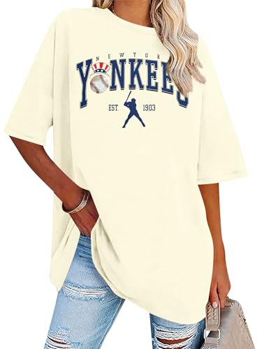 Game Day Shirt Baseball Shirts Women Oversized Baseball Team Graphic Tshirt Baseball Fan Shirt Casual Short Sleeve Tee Tops Apricot
