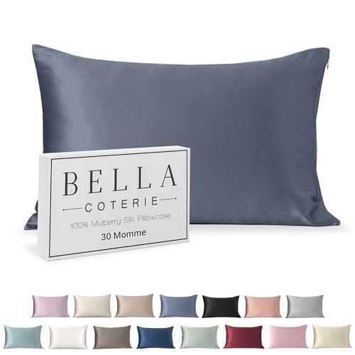 Bella Coterie Luxury Silk Pillowcase for Hair and Skin | 30 Momme | 100% Pure 6A Mulberry Silk | Super Soft | Perfectly Plush [Standard, Cobalt]