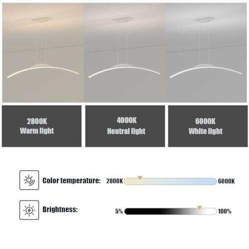 Lámpara de mesa de comedor lineal con luces LED regulables para cenas modernas. 2