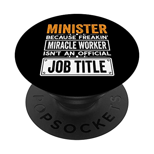Minister Official Job Title - Funny Minister Job Quotes PopSockets PopGrip Intercambiable