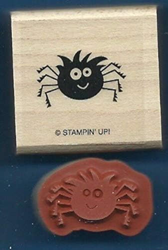Rubber Stamps Spider Arachnid Halloween Wood Spooky Bingo Bits Stamp for Teaching Card Making, DIY Crafts, Scrapbooking