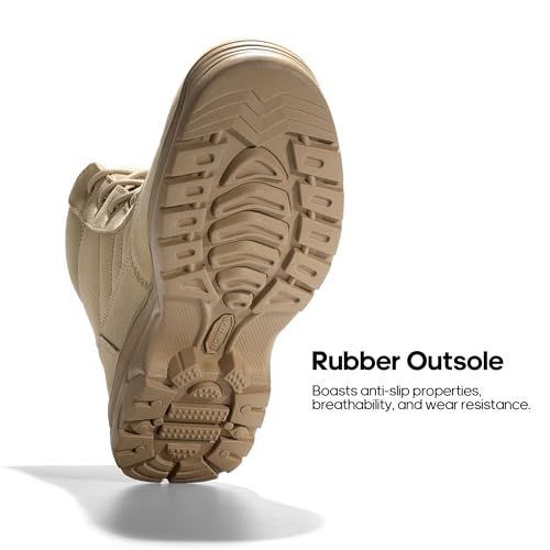 Image of NORTIV 8 Men's Waterproof Tactical Work Boots Leather Outdoor Hiking Military 6 Inches Motorcycle Combat Boots