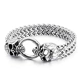 Regalo ideal para él: pulsera gótica de estilo punk rock, con estilo atemporal y excelente mano de obra, es ideal como regalo de cumpleaños, fiesta, aniversario, día de San Valentín, día del padre, regalo de Navidad.