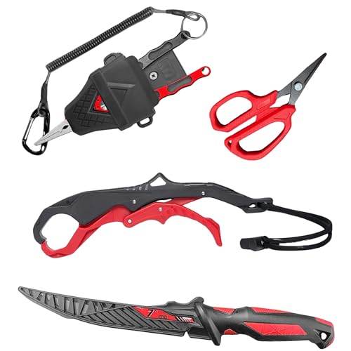 EGO Blackwater Fishing Tool Kit, Compact Pro Angler Set with 8&rdquo; Aluminum Pliers, Vice Grip Tool, 7&rdquo; Fillet Knife, Utility Scissors & PVC Sheath, Essential Fishing Gear for Bass, Walleye & Trout