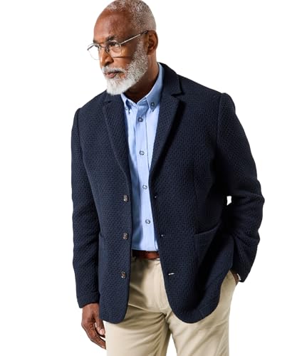 Joe Browns Men's Unlined Waffle Textured Blazer, Navy, 42