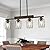 4-Light Dining Room Light Fixture/Chandelier Over Table, Island Lighting Hanging for Farmhouse Linear Chandeliers Matte Black Rustic Wood Ceiling Pendant Light Fixtures, with Clear Glass Shade
