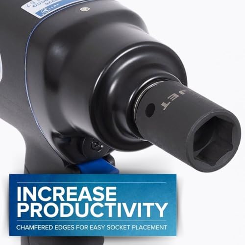 JET 1/2 Inch Drive Impact Socket Set - Metric 6 Point Standard Sockets with Torque Drive - 22 Pieces - 3
