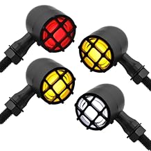FATECIM 4X Motorcycle LED Rear Front Turn Signals Bullet Tail Lights Running Brake Stop Lights Motorbike Taillights Blinkers Indicators for Bobber Harley Honda Yamaha Suzuki Kawasaki Chopper Black