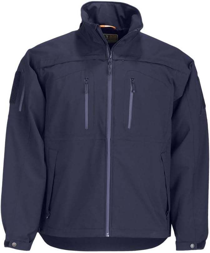 5.11 Tactical Sabre 2.0 Waterproof Jacket, Polyester Bonded Softshell, Detachable Hood, Style 48112 X-Large Dark Navy