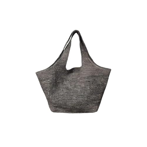 Raffia Straw Woven Totes Shoulder Crossbody Bag Handbag Hobo Hollow Beach Vacation Seaside Crochet Versatile Purse Chic