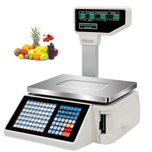 Báscula digital comercial con impresora y pantalla doble miniatura 1