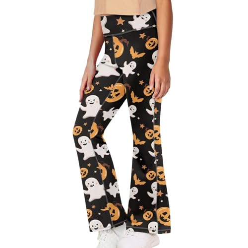 Girls Halloween Leggings High Waisted Yoga Flare Pants 5-14 Years Old2