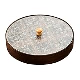Fonowx 蓋付き多機能スナックトレイ 木とガラスのコンテナーボックスお菓子整理用リビングルームキッチンに適用, 24cm×24cm×4cm