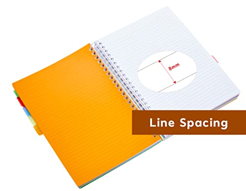 VABE UK Carnet de projet translucide A4 avec 10 intercalaires – Journal de 300 pages (150 feuilles) – Papier ligné 100 g/m² – Carnet extra large – Couverture plastifiée mate épaisse A4 (noir) – vue 6