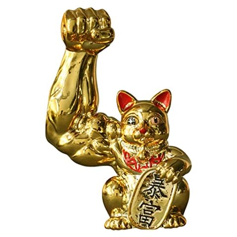 wrtgerht Lucky Cat Statue Decor Resin Sculptures Abstract Animal Figurines Collectible Gift Present for Home Office Car Desktop Feng Shui Decor knickknacks Cover