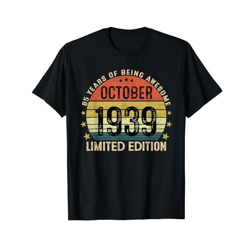 Octubre 1939 85 Años Cumpleaños Hombre Vintage 1939 Camiseta