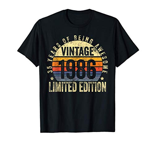 35 Year Old Gifts Vintage 1986 Limited Edition 35th Birthday Camiseta