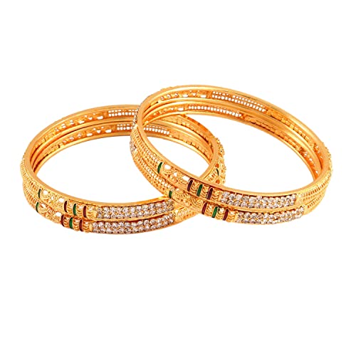 Image of Jewar Bangles Indian Rajasthani Handmade Meena Work Gold Plated Ad Traditional Jewelry gifting wedding party