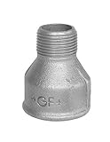 Georg Fischer +GF+ Temperguss Fitting, Verzinkt, NR. 246, 3/8 X 1/4 M4, Reduktionsmuffe I/A