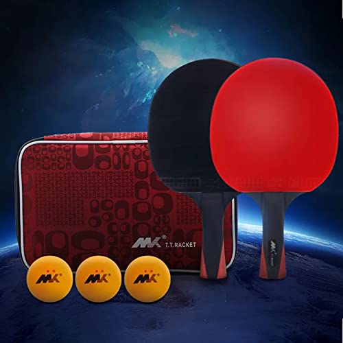 مجموعة مضارب تنس طاولة من بوردين بمستوى الأداء، مضرب تنس طاولة احترافي مع 3 كرات وحقيبة تخزين، لللعب الداخلي أو الخارجي، مطاطية إسفنجية ناعمة