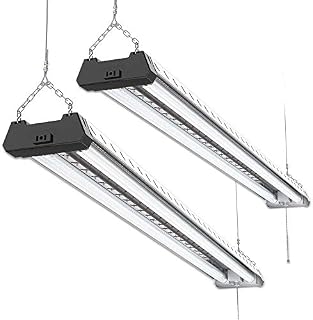 Sunco Lighting 2 Pack Industrial LED Shop Light, 4 FT, Linkable Integrated Fixture