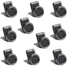 Wixine 10Pcs No-Sew EZ-Buttons Movable No Sew Button End Brace Clips Black
