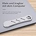 DK177 Magnetic Phone Holder, Laptop or Desktop Monitor Side Mount Phone Holder, Slim Portable Foldable Computer Expansion Bracket Compatible with All Phone, Silver