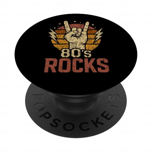 Rocks des années 80 Cadeau de Musique rétro Vintage Rock Main PopSockets PopGrip Adhésif