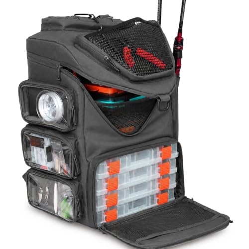 kokkoya 40L Fishing Tackle Backpack with 2 Rod Holders Two-Tier Storage by kokkoya - Used condition - Image 8
