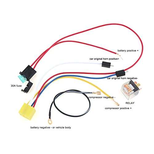 Drisentri Air Horn Relay Wiring Harness Kit, Universal 12V Wires And Relay For Air Horn Car/Truck/Vehicle #TOP1