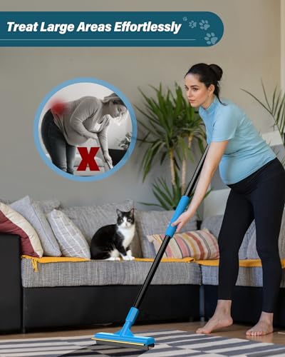 Aminiedy 57''Pet Hair Removal Tool,Adjustable Long Handle Carpet Rake Cat Dog Hair Remover,Innovative Design Pet Hair Deep Carpet Cleaner Scraper For Fur Rug,Stairs,Couch& Hard-To-Reach Places thumb #4