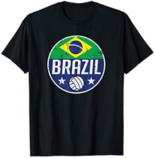 Volleyball Brazil Flag Indoor Beach Player Fan Sport Gift T-Shirt