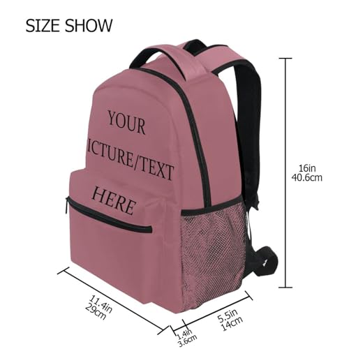 Customizable Backpack Add Your Photo And Text Personalized Large Capacity Schoolbag Book Bags Back To School Gifts(Photo+Text 16.9 * 12 * 5.9 inches)4