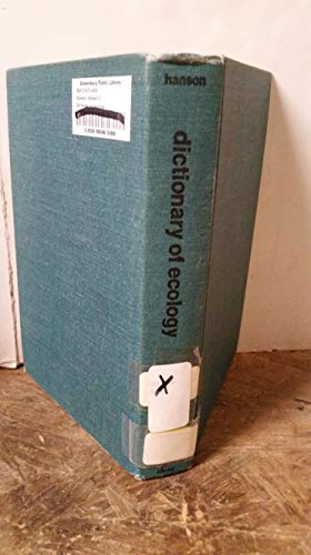THE DICTIONARY OF ECOLOGY. B000O7SR90 Book Cover