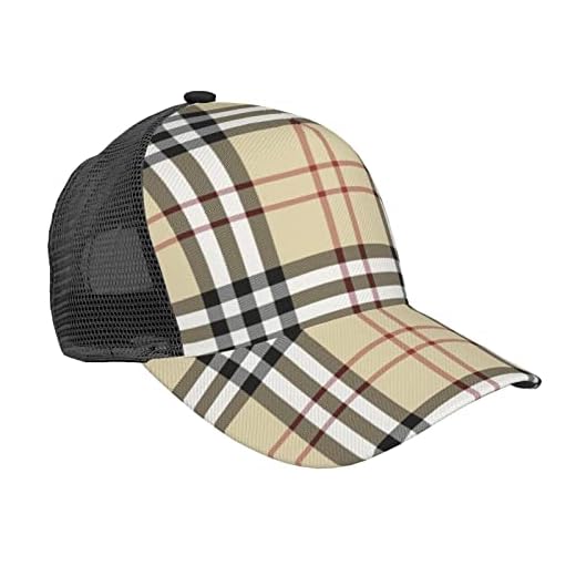 Plaid Baseball Cap Mesh Adjustable Snapback Soft Dad Trucker Hat Bulk Summer Fashion Cool for Women Men Unisex Outdoor Athletic
