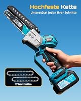 SEESII Mini Kettensäge mit Akku 8000mAh, Akku Handkettensäge 6 Zoll, Bürstenlose Akkusäge mit Automatischem Öler, Kompatible mit Makita Akku 18V, Elektrische Säge für Holz, Ast – Ansicht 7
