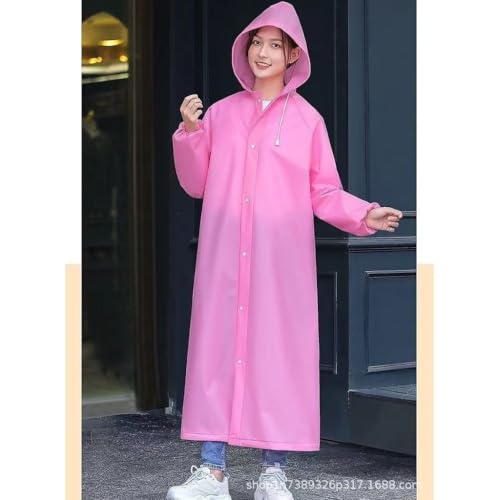 Capa de Chuva Impermeável em EVA com Capuz Rosa 68x115cm Karbox