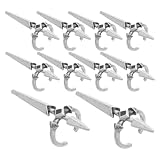 TOVINANNA 10 Unidades Anillos de Uñas Ajustables en Forma de Espada y Cruz para Mujer, Aleación de Zinc Plateada, Diseño Vintage Oscuro, Ideales para Uso Diario y Fiestas