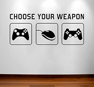 RaDecal "CHOOSE YOUR WEAPON", Video Game Gaming Vinyl Decal Wall Sticker for Bedroom, Man Cave Room Art Ideas Canvas Home Decor (PC, XBOX, PLAYSTATION Game Controllers)